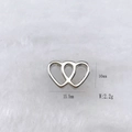 Pendentif double cœur entrelacé en argent pour bracelets, hauteur 10mm et largeur 15,5mm - Style Double Cœur Entrelacé (261) / Argent