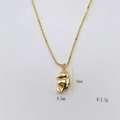 Golden seahorse pendant necklace on a box chain with 16mm height and 2.1g weight - Seahorse Style (#12) / Necklace