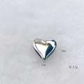Perle de cœur en argent poli avec dimensions de 15mm pour création de bijoux - Style Cœur Plein (Modèle 269) / Argent