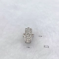 Pendentif main de Hamsa en argent 925 avec zircons scintillants, taille 14,3x9,8 mm - Main de Fatma Style Pavé (Style 271) / Argent