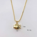 Collana con ciondolo a pesce dorato e catena veneziana, misura 13mm x 12mm - Stile Pesciolino Largo (#13)