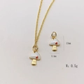 Niedliche rot-weiße Pilz-Halskette mit goldener Kette und 13mm Größenangabe für Damen - Weißer Pilz mit roten Punkten / Nur Anhänger (Ohne Kette)