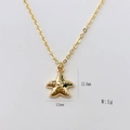 Collana con ciondolo a stella marina dorata con texture e dimensioni di 12mm - Stile Stella Marina Texturizzata (#6)