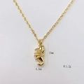 Collana con ciondolo a cavalluccio marino dorato, altezza 15mm e peso 1,2g - Stile Cavalluccio Marino Sottile (#8)