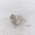 Silver butterfly zircon pendant for stainless steel strap bracelet, 19.5mm x 15.5mm size - Silver Multi-Color Butterfly (Style 143)