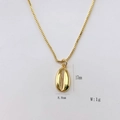 Collana a catena dorata minimalista con ciondolo a conchiglia da 17mm e misure precise - Stile Conchiglia Minimalista (#19)
