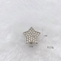 Silver star charm with zircons for 10mm steel watch band, 18.5mm width and 3.6g weight - Silver Five-pointed Star (Style 193)