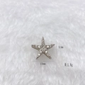 Sparkling star charm pendant in silver steel finish with cubic zirconia stones - Silver Rhinestone Star (Style 151)
