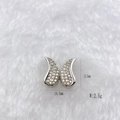Silver butterfly charm with white cubic zirconia for stainless steel watchband diy jewelry - Silver Rhinestone Butterfly (Style 153)