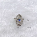 Silver Hamsa Hand charm with blue zircon and pavé stones, 17mm stainless steel bracelet DIY - Silver Hamsa Hand (Style 159)