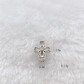 Silver stainless steel cross charm with rhinestones for DIY 10mm mesh bracelet - Silver Cross Flower (Style 205)