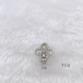 Silver flower charm with sparkling crystals for 10mm stainless steel mesh bracelet - Silver Marquise Cut Flower (Style 207)