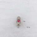 Girl charm with red heart zircon for stainless steel watch band bracelet, 15mm height - Red Heart Girl Style (219 Models)