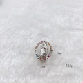 Silver Virgin Mary oval pendant with colorful gems and relief detail 15mm by 13mm - Silver Multi-gem Virgin Mary (Style 211)