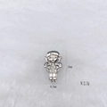 Polished stainless steel girl charm for watch band DIY bracelet with zircon texture - Silver Twin Tail Girl Style (Style 225)