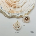 Pendente a conchiglia a spirale naturale con anello dorato e misure delle dimensioni - Modello A (Ciondolo Solo (Senza Catena))