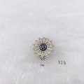 Sparkling sunflower jewelry charm with yellow cubic zirconia, size 15mm and 2.4g weight - Silver Sunflower Style (Style 233)