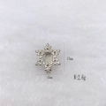 Star of David charm in silver stainless steel with white zircon pavé, 17mm size - Silver Hexagram Pendant (Style 239)