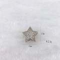 Silver star pendant with white zircon pavé for stainless steel mesh bracelets - Silver Star Pendant (Style 241)