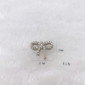 Silver bow pendant with cubic zirconia for stainless steel watch band bracelets - Silver Bow Pendant (Style 245)