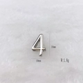 Silver stainless steel number 4 charm for DIY bracelets, 16mm height, 1.8g weight - Silver Number 4 Style (Style 247)