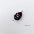 Waterdrop-shaped purple gemstone pendant with gold metal bail and 13mm width dimensions - Purple Jade