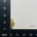 Golden leaf pendant with veins and dual rings on a ruler for size measurement - Veined Leaf Style (#9)