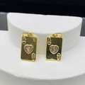Golden mini Ace of Hearts poker card pendants with sparkling heart zirconia stones - Ace of Hearts Style (Pendant Only (Without Chain))