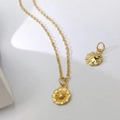 Detailed close-up of golden sunflower charms on a delicate chain necklace - Gold Sunflower Style (A Style) / Pendant Only (No Chain)