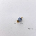 Blue gemstone pendant with gold petal base and dimensions 6mm by 11.5mm jewelry - Cat's Eye (Small)