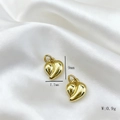 French style 18K gold plated heart charms for necklaces with dimensions 9mm x 7.7mm - Matte Heart-Shaped Style (Style A) / Pendant Only (Without Chain)