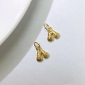 Detail view of gold woven bells pendants for DIY necklace and bracelet accessories - Pendant Only (Without Chain)-Double Bell Lucky Bag (Style A) / Gold