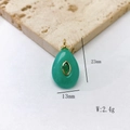 Détail du pendentif goutte en pierre verte avec dimensions 23x13mm et poids 2,4g - Pendentif Uniquement (Sans Chaîne) / Amazonite