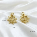 Gold plated 18K nautical star helm and anchor pendant charms for women necklaces - Nautical Ship Wheel Style (Style E) / Pendant Only (Without Chain)