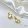 Polished 18K gold-plated star pendant charm for jewelry making, size 9.8mm by 7.5mm - Polished Five-Pointed Star (Style F) / Pendant Only (Without Chain)