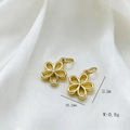 Golden five-petal flower pendant charms 10.2x12.2mm for DIY necklace jewelry making - Hollow Five-Petal Flower (Style I) / Pendant Only (Without Chain)