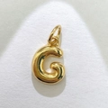 Colgante de letra G dorada pulida con superficie lisa y fianza circular para collares - Letra G Dorada / Colgante Solo (Sin Cadena)