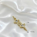 Polished 18K gold plated cross charms with clear zircon inlay for women necklaces - Center Rhinestone Cross (Size L) / Pendant Only (Without Chain)