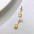 Detailed close-up of golden tennis racket pendants with hollow mesh and textured handles - Pendant Only (Without Chain)-Tennis Racket (Style H) / Gold
