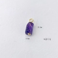 Natuurlijke amethist pilaar hanger met gouden lus, afmetingen 19,2mm hoog en 6,6mm breed - Amethist Cilindrische Stijl (#2 Amethyst)