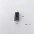 Donkerpaarse natuursteen rechthoekige hanger met elegante gouden metalen haken - Bronsgrijze Steen Cilindrische Stijl (#4 Bronze Gray)