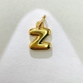 Bubble letter Z pendant in gold finish with a 3D polished surface for necklaces - Gold Letter Z / Pendant Only (Without Chain)