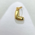 Colgante de letra L dorada pulida con estilo de burbuja para collares y joyas - Letra L Dorada / Colgante Solo (Sin Cadena)