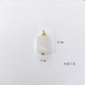 Rechthoekige witte kwarts hanger met gouden sluiting meet 19,5 mm bij 9,7 mm - Helder Kwarts Rechthoekige Stijl (#12 Clear Quartz)