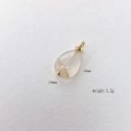 Wit agaat kristallen druppelhanger met gouden oogje en afmetingen van 19x10mm - Grijze Agaat Druppel Stijl (#14 Gray Agate)