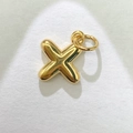 Colgante de letra X dorada pulida para collares y pulseras personalizadas y únicas - Letra X Dorada / Colgante Solo (Sin Cadena)