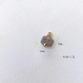 Transparante bruine agaat hanger met gouden oog en basis van 15x10mm en 1,3g - Grijze Agaat Polyeder Stijl (#21 Gray Agate)