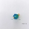 Blauwgroene gefacetteerde edelsteen hanger met gouden ring, 9,1 mm x 15,6 mm - Blauwe Agaat Gradiënt Gefacetteerde Stijl (#22 Blue Agate)