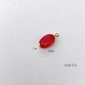 Ovale rode agaat hanger met gouden kapjes van 15 mm bij 7,7 mm voor sieraden - Rode Edelsteen Ovale Stijl (#28 Red Gem)