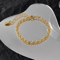 Poliertes Gold-Messing-Gliederarmband mit Karabinerverschluss und Verlängerungskette - Echt Vergoldetes Armband